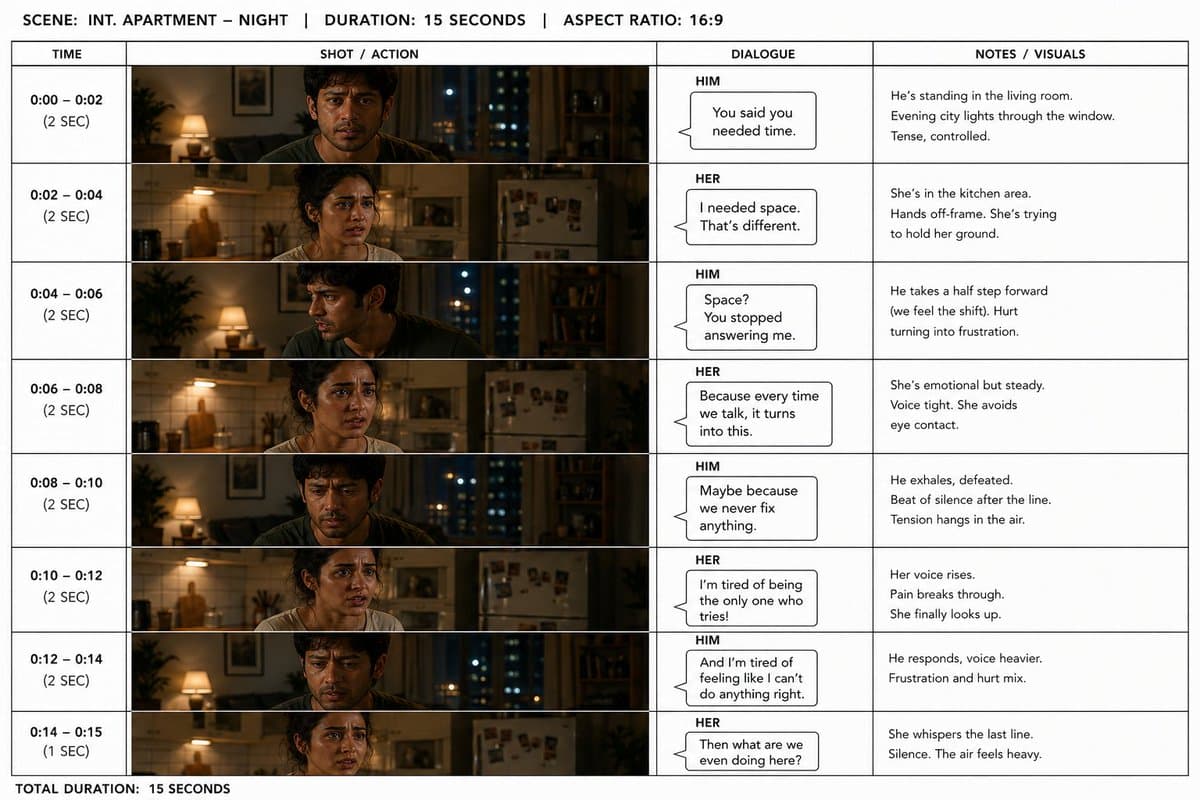 Apartment Drama Animation Storyboard Sheet